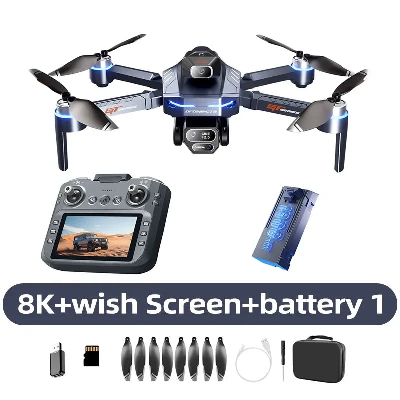Lenovo GT8 Drone 8K Professional Dual Camera GPS FPV Brushless Motor Optical Flow Hovering Folding Quadcopter 4K RC Dron Toys