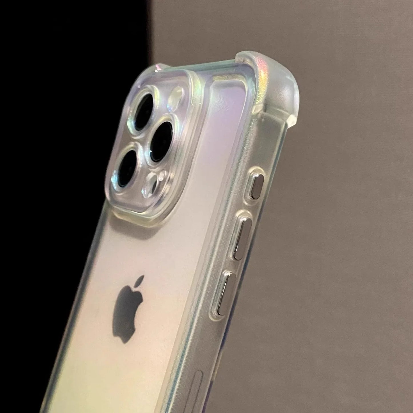 Luxury Laser Rainbow Transparent Matte Phone Case