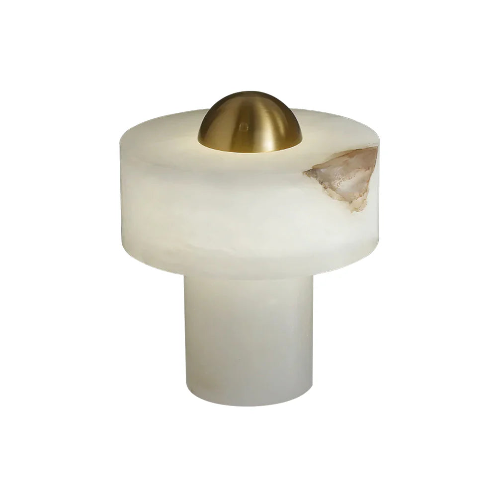 Lámpara de Mesa de Alabastro de Piedra