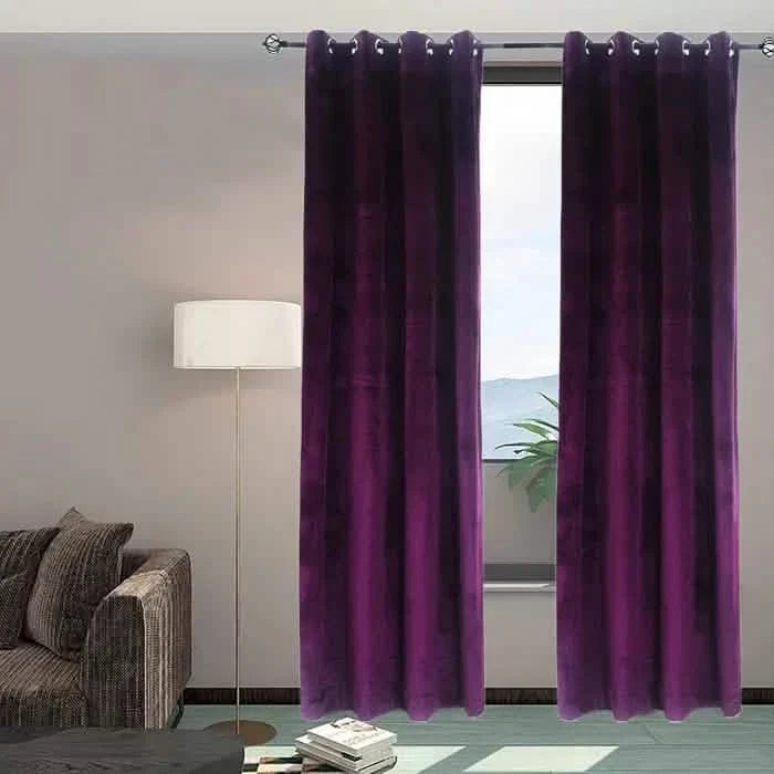 Set of 2: Super Soft Luxury Velvet Blackout Grommet Drapes Velvet Curtain Pair (Open Box)