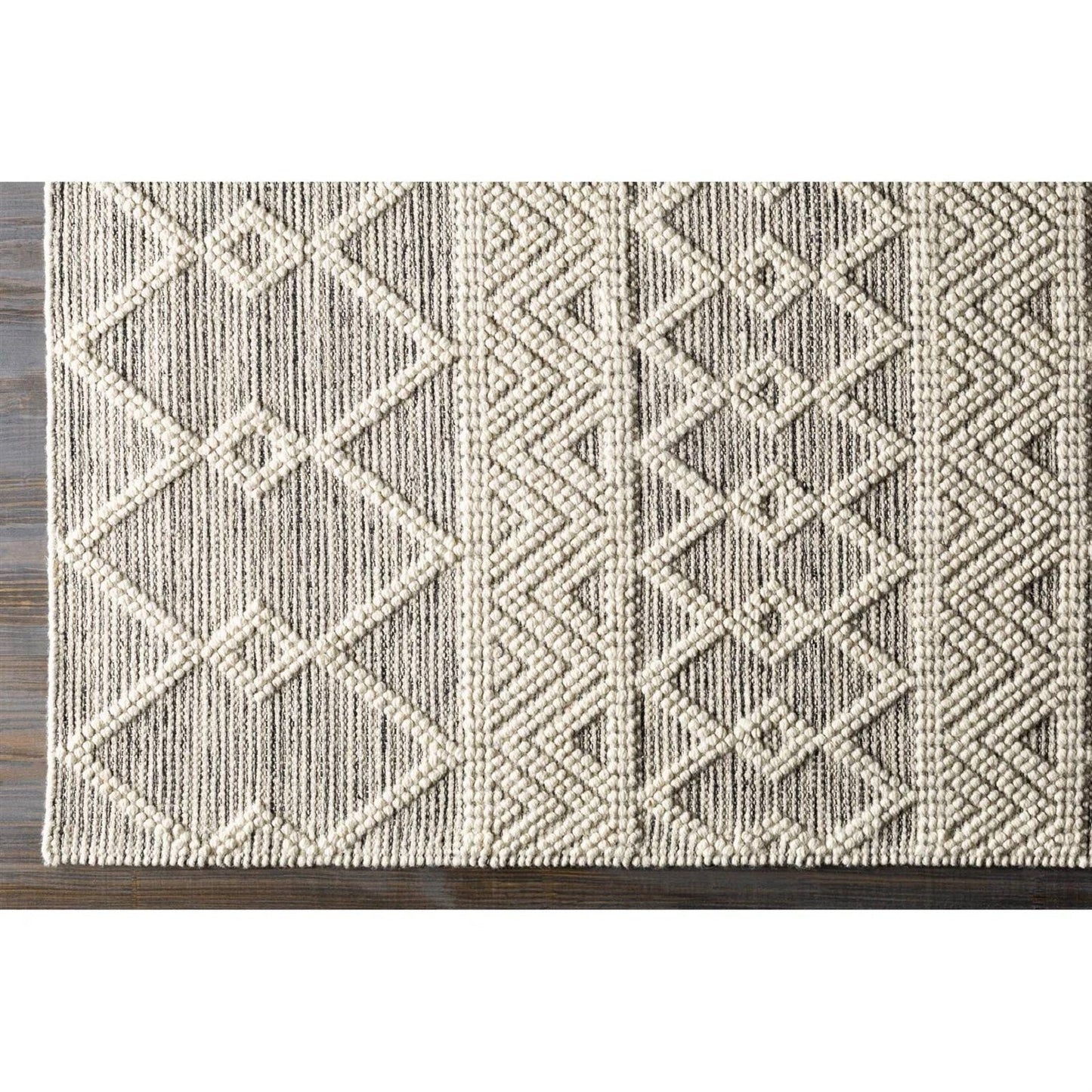 Alfombra de área estilo persa tejida a mano de 2 pies x 3 pies, mezcla de lana, gris, beige y marfil