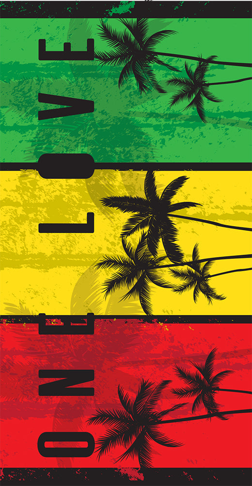Toalla de playa Rasta 76 x 152 cm - One Love Palm Tree