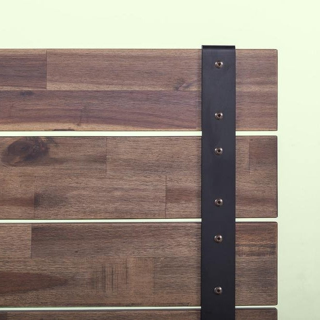 Estructura de cama de plataforma baja de madera industrial estilo rústico tamaño twin