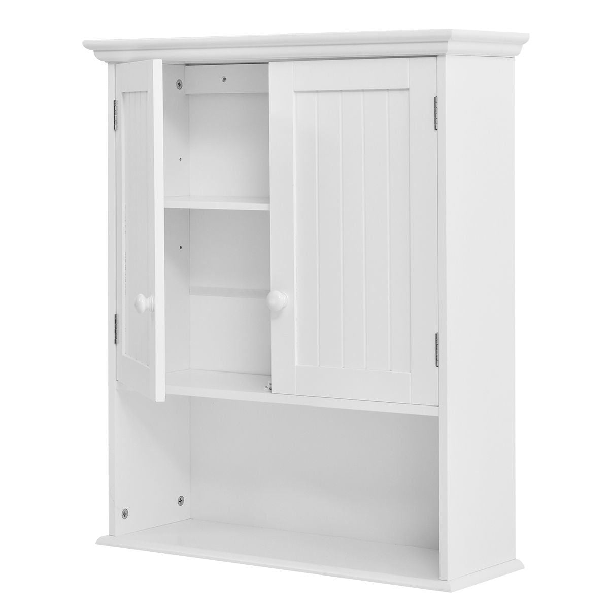 Gabinete de baño blanco para montar en la pared con estante de almacenamiento