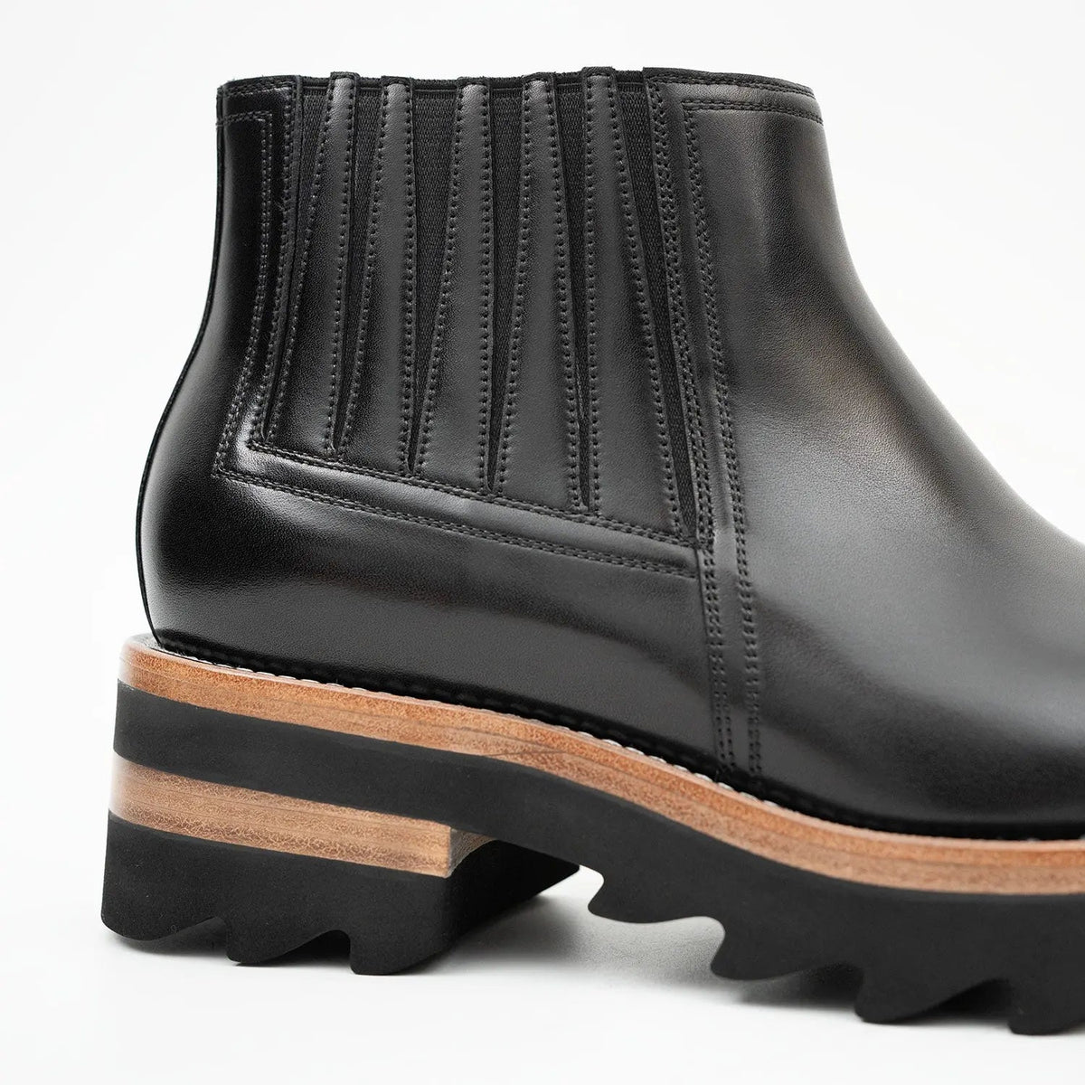 Black Calf Leather Chelsea Boots