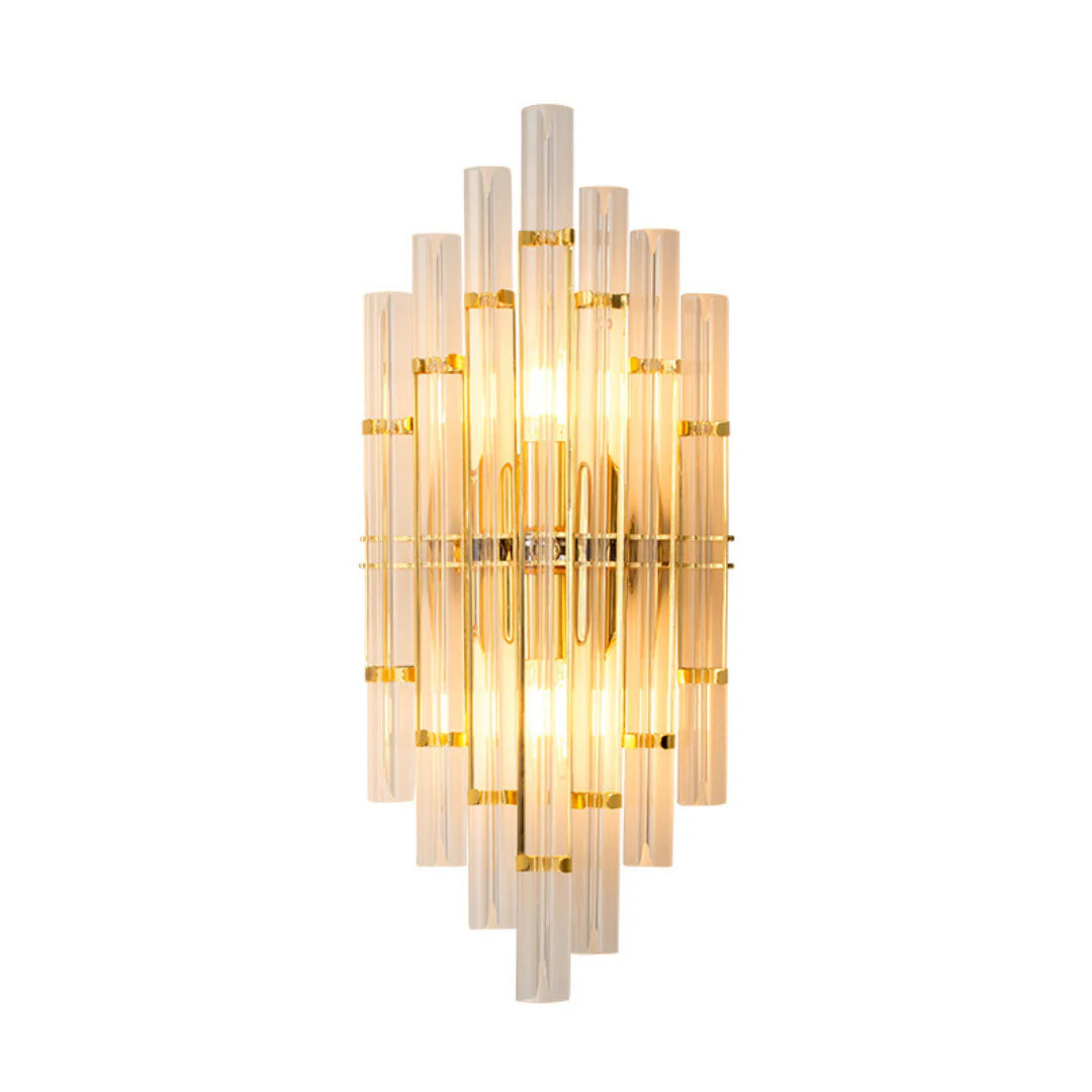 Aplique de Pared de Cristal Transparente Tubular