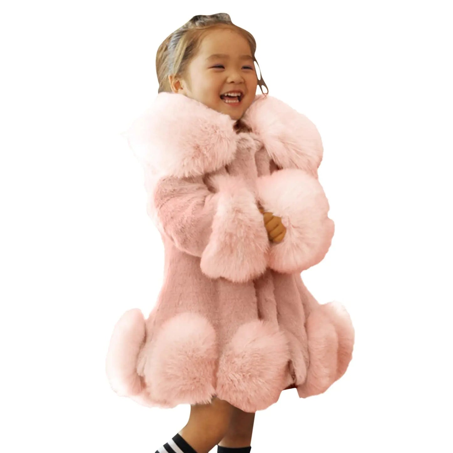 Toddler Girls Winter Fleece Coat Kids Warm Faux ππr Jacket Long Sleeve Cardigan Coat (Pink 3-4 Years)