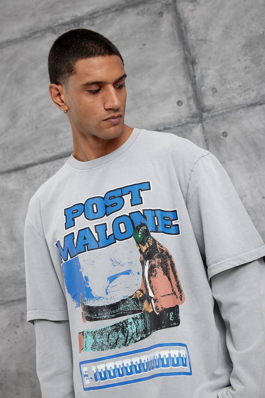 Camiseta gráfica unisex "Post Malone" – Suéter extragrande superpuesto