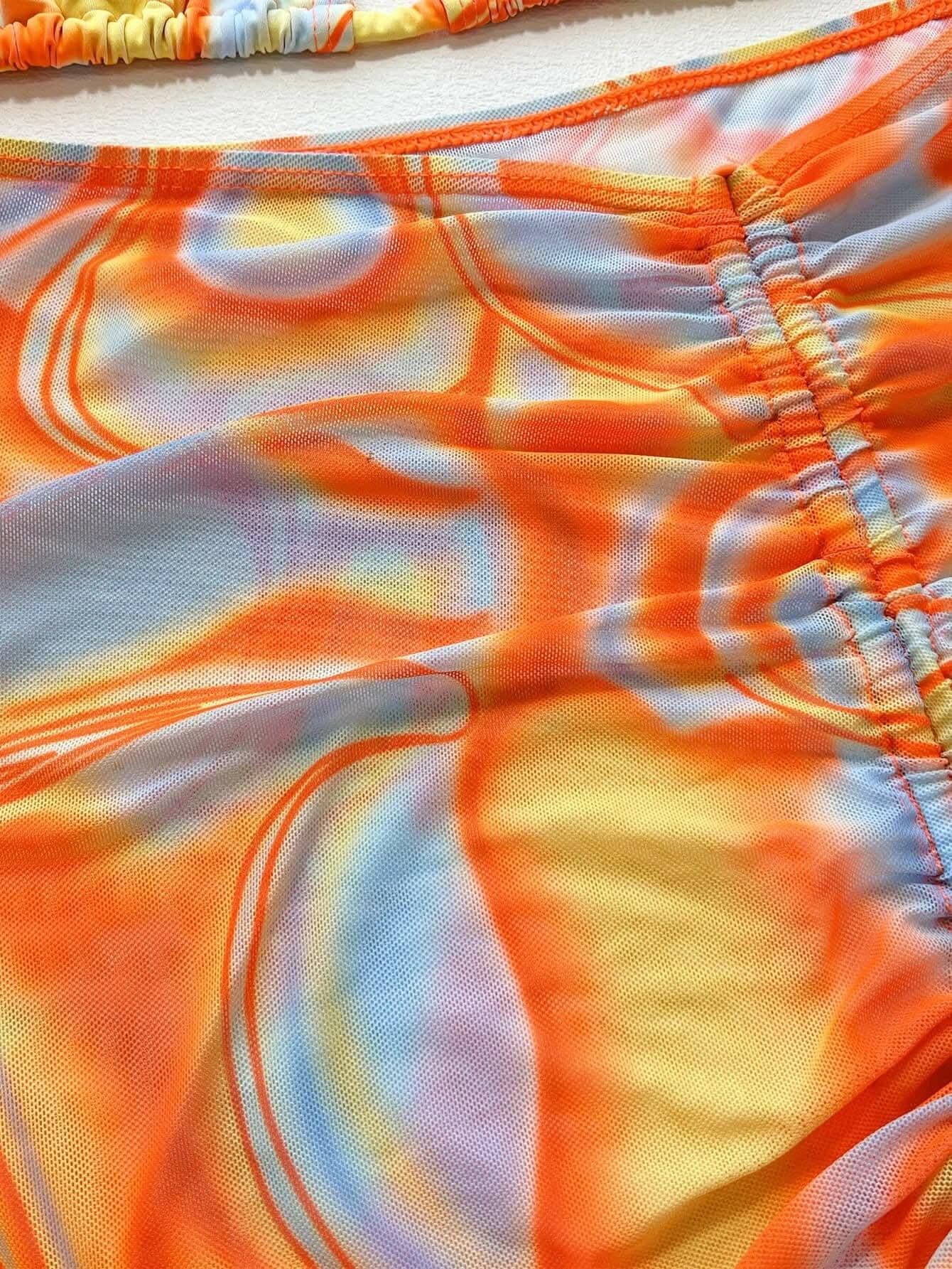 T-Shirts Trendsi swimwear - Vibrant ruched 3-piece swim set