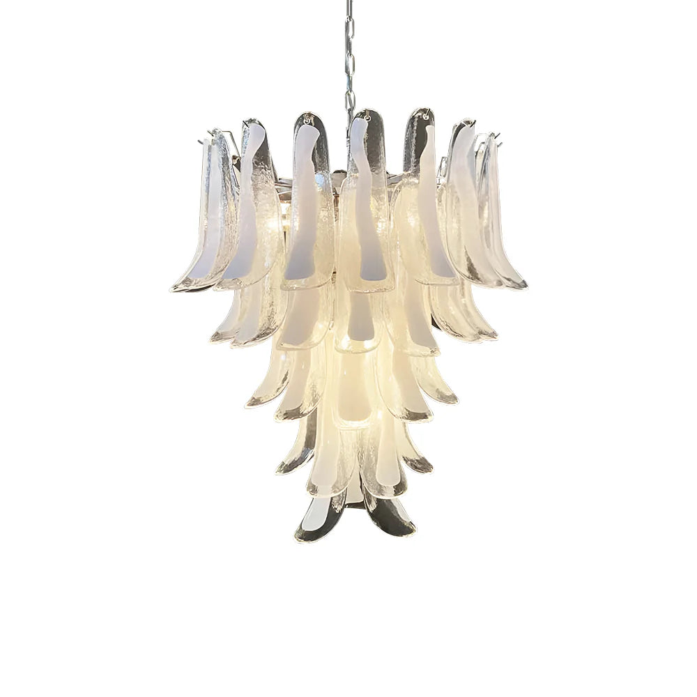 Candelabro vintage de pétalos de Murano transparente
