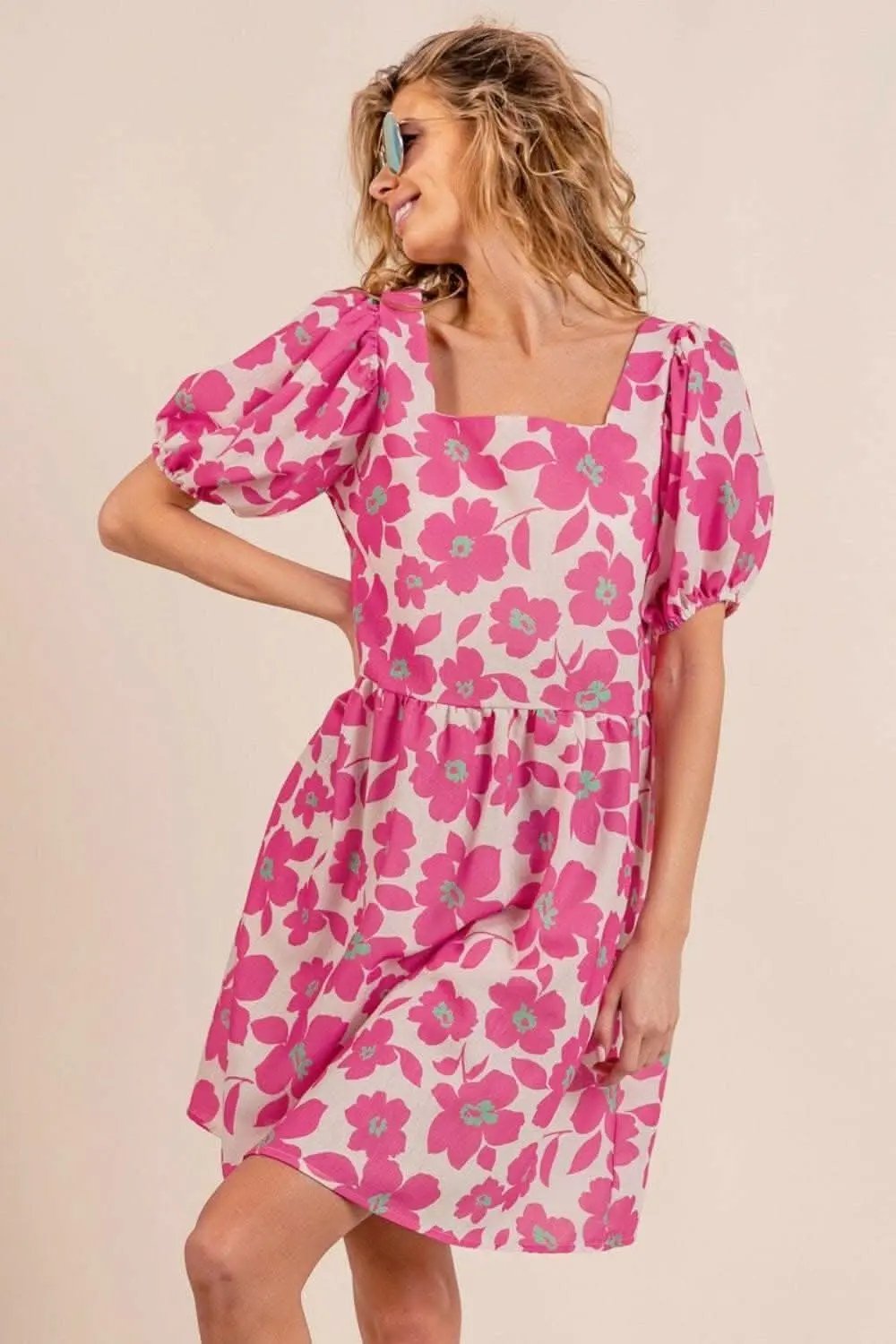 Dresses Trendsi Vintage Mini Dress Women's Party Dress Puff Sleeve Square Neck Chic