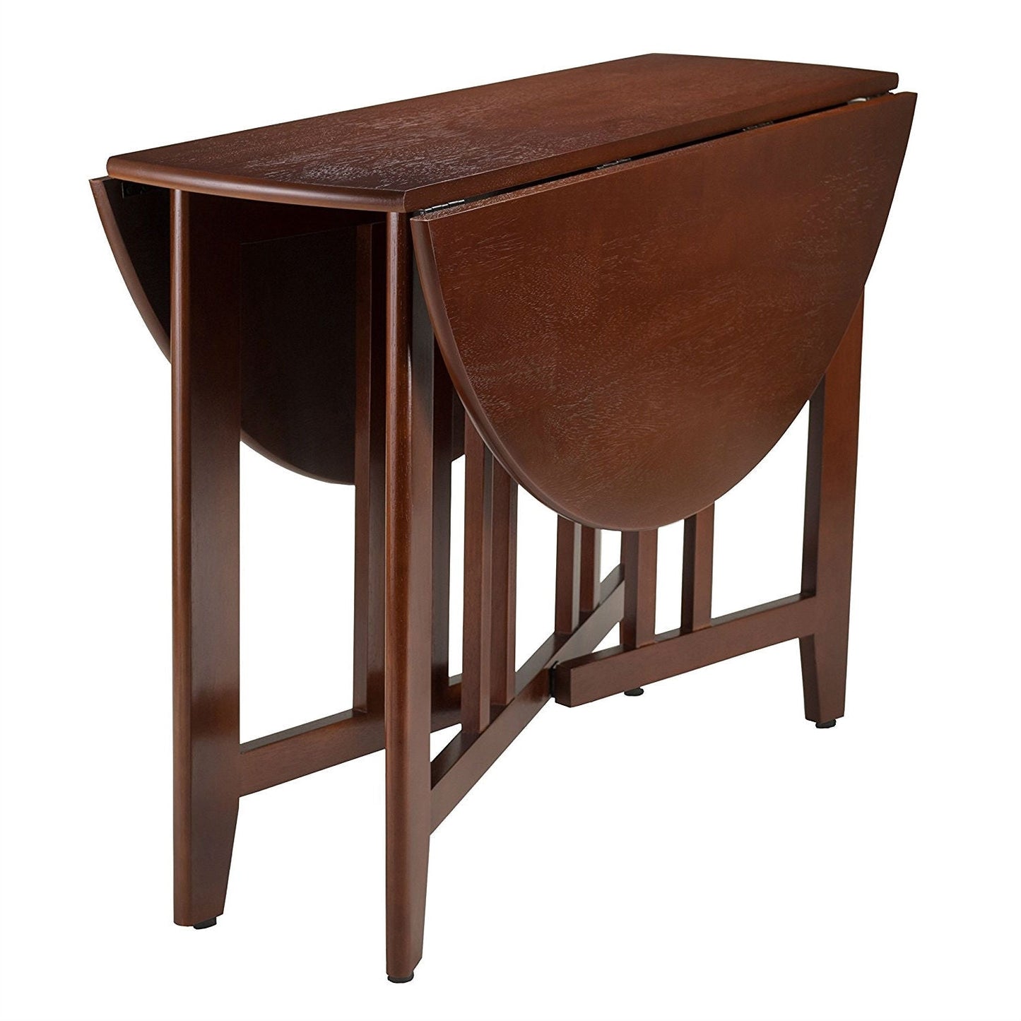 Mesa de comedor redonda de estilo misión de 42 pulgadas con doble hoja abatible