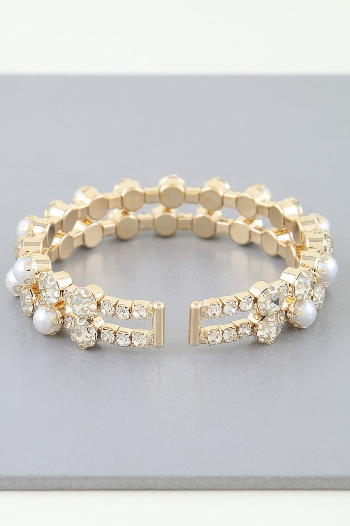 Double Pearled Cuff Bracelet
