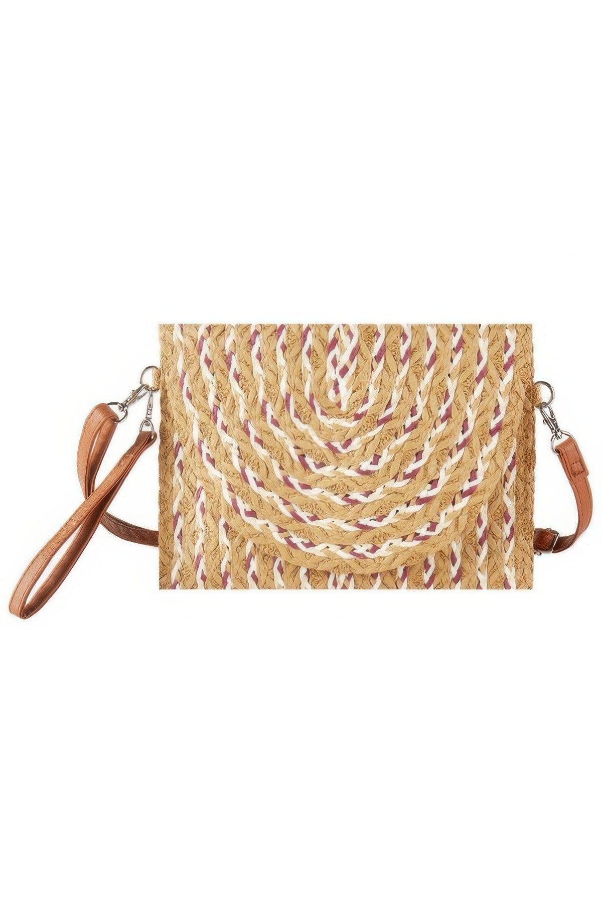 Multi Color Straw Clutch & Crossbody Bag