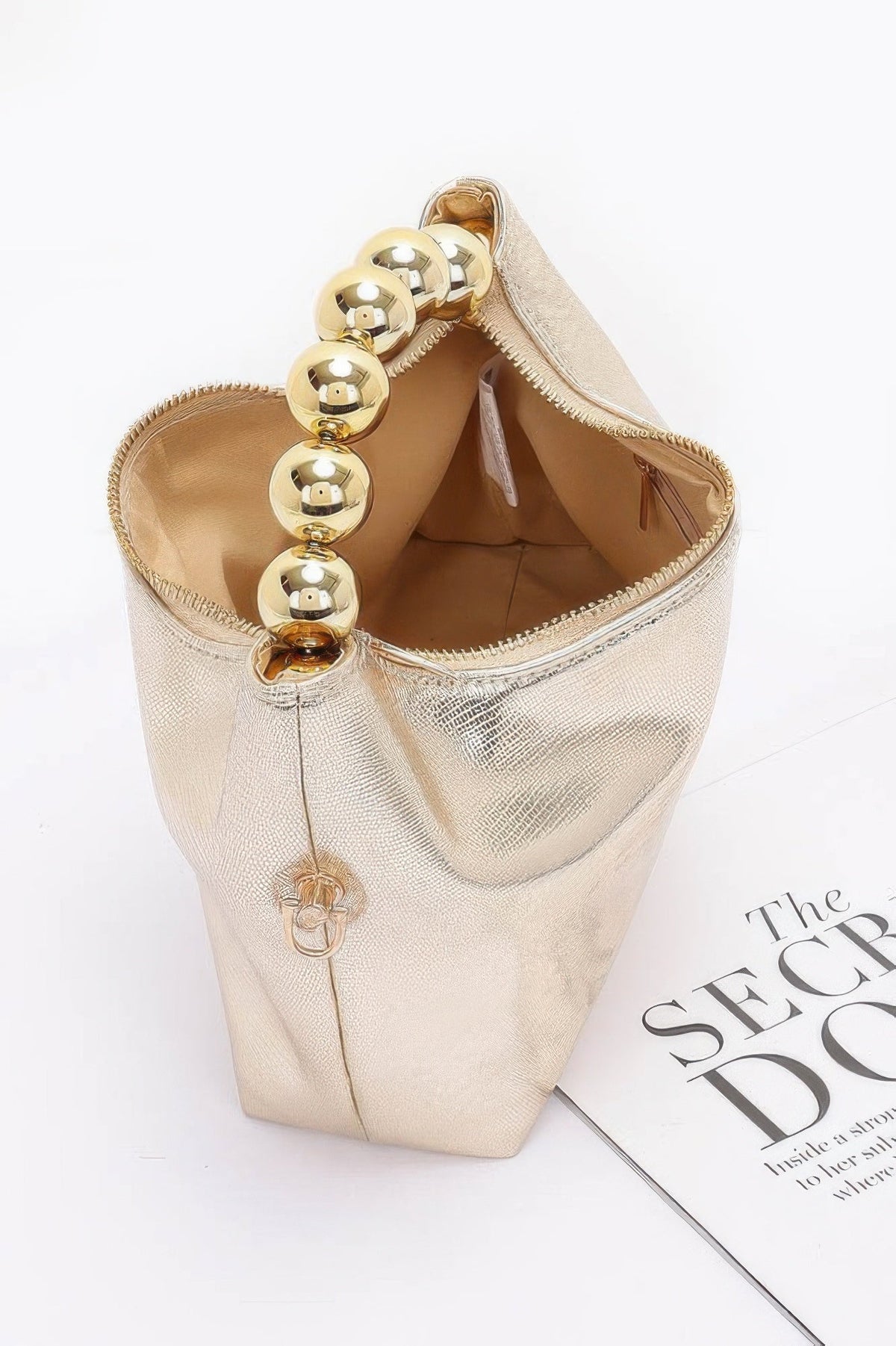 Metallic Ccb Ball Handle Bag