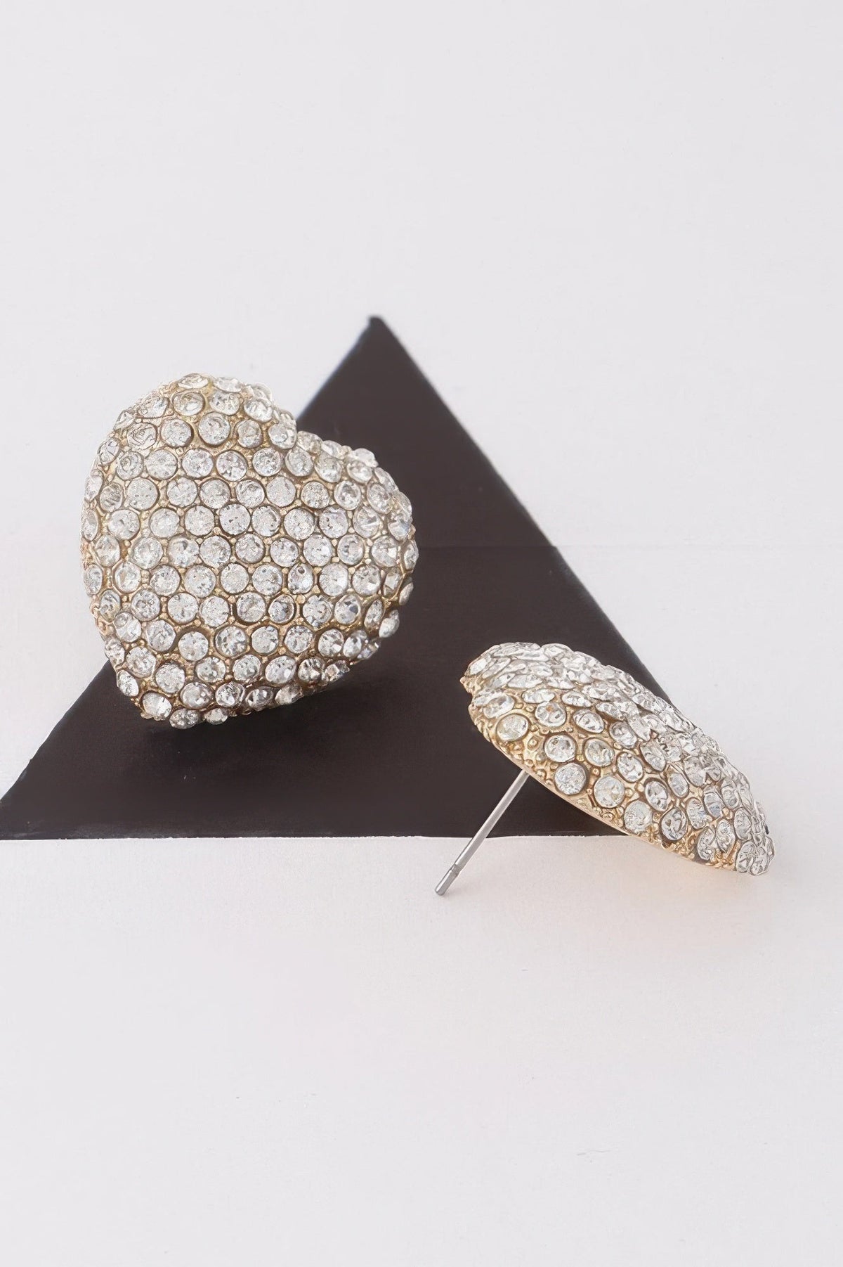 Jeweled Heart Stud Earrings
