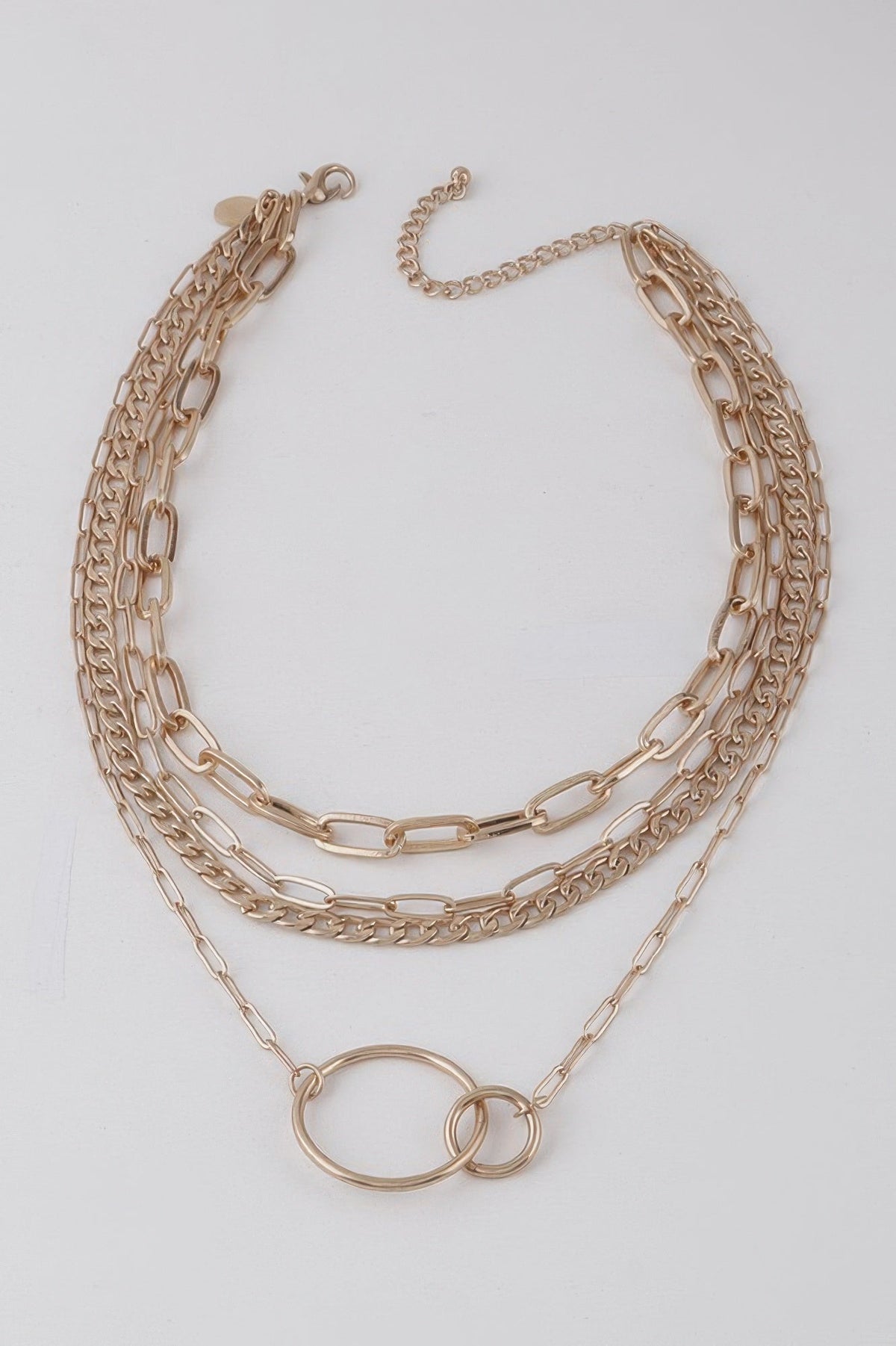 Multi Linked Circles Chain Necklace