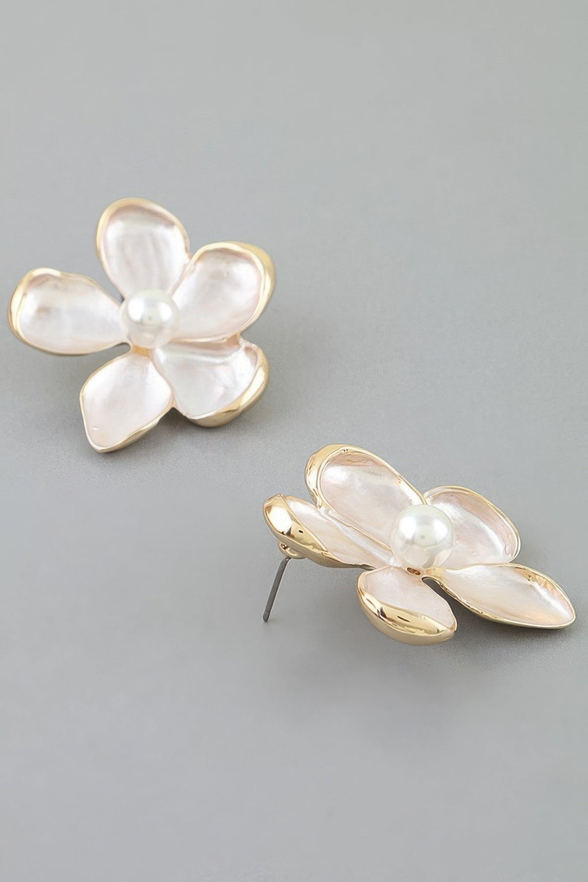 Marble Stone Flower Earrings