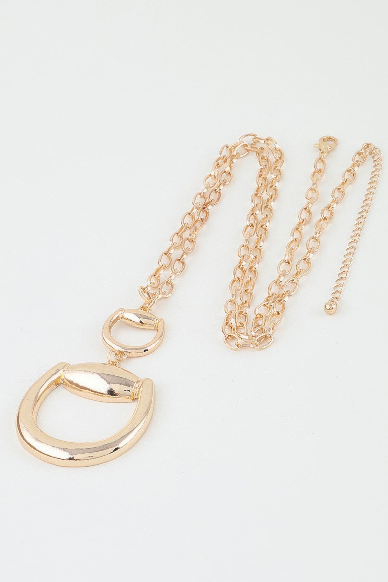 Double Polished Toggle Chain Drop Necklace