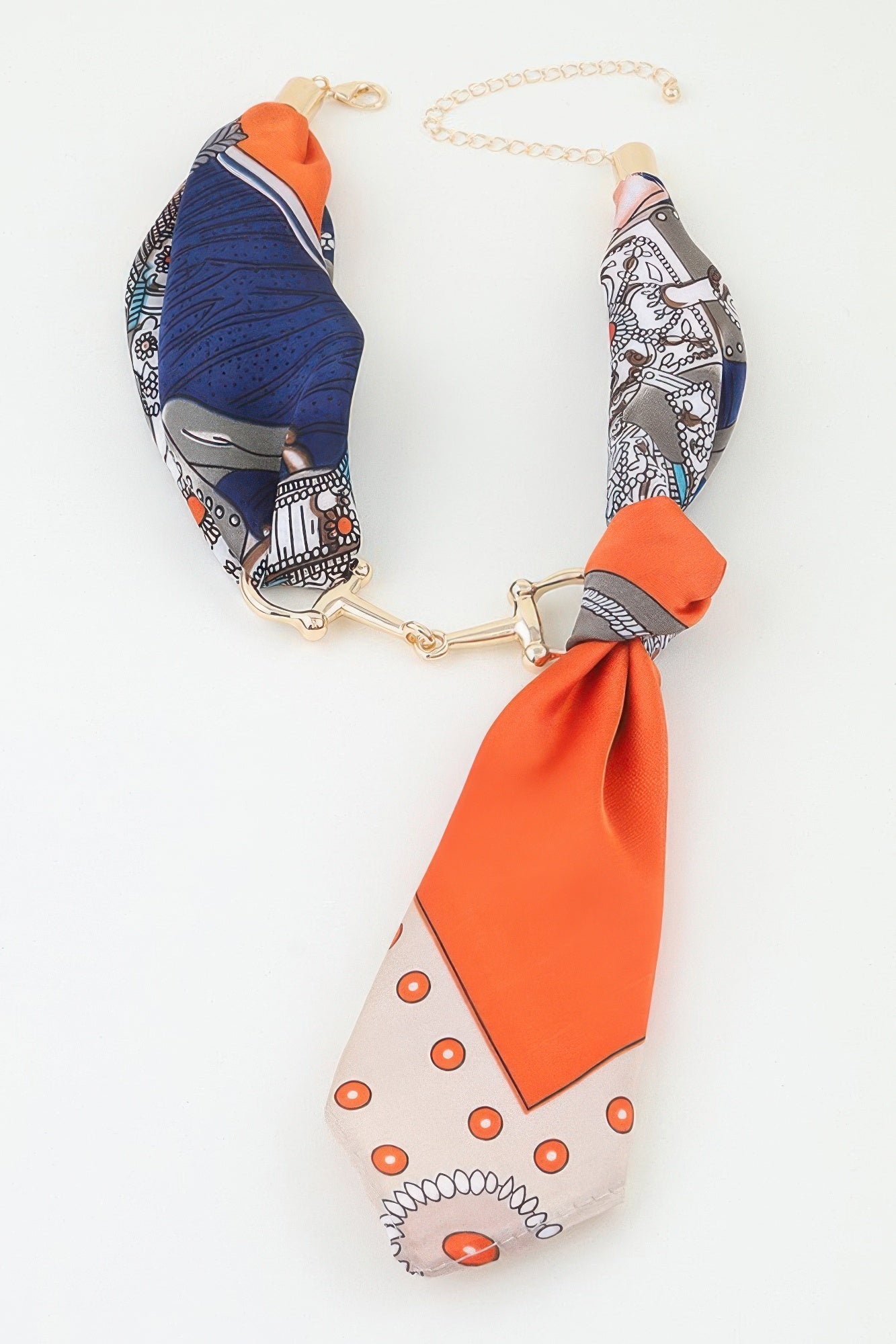 Scarf Wrap Toggle Statement Necklace