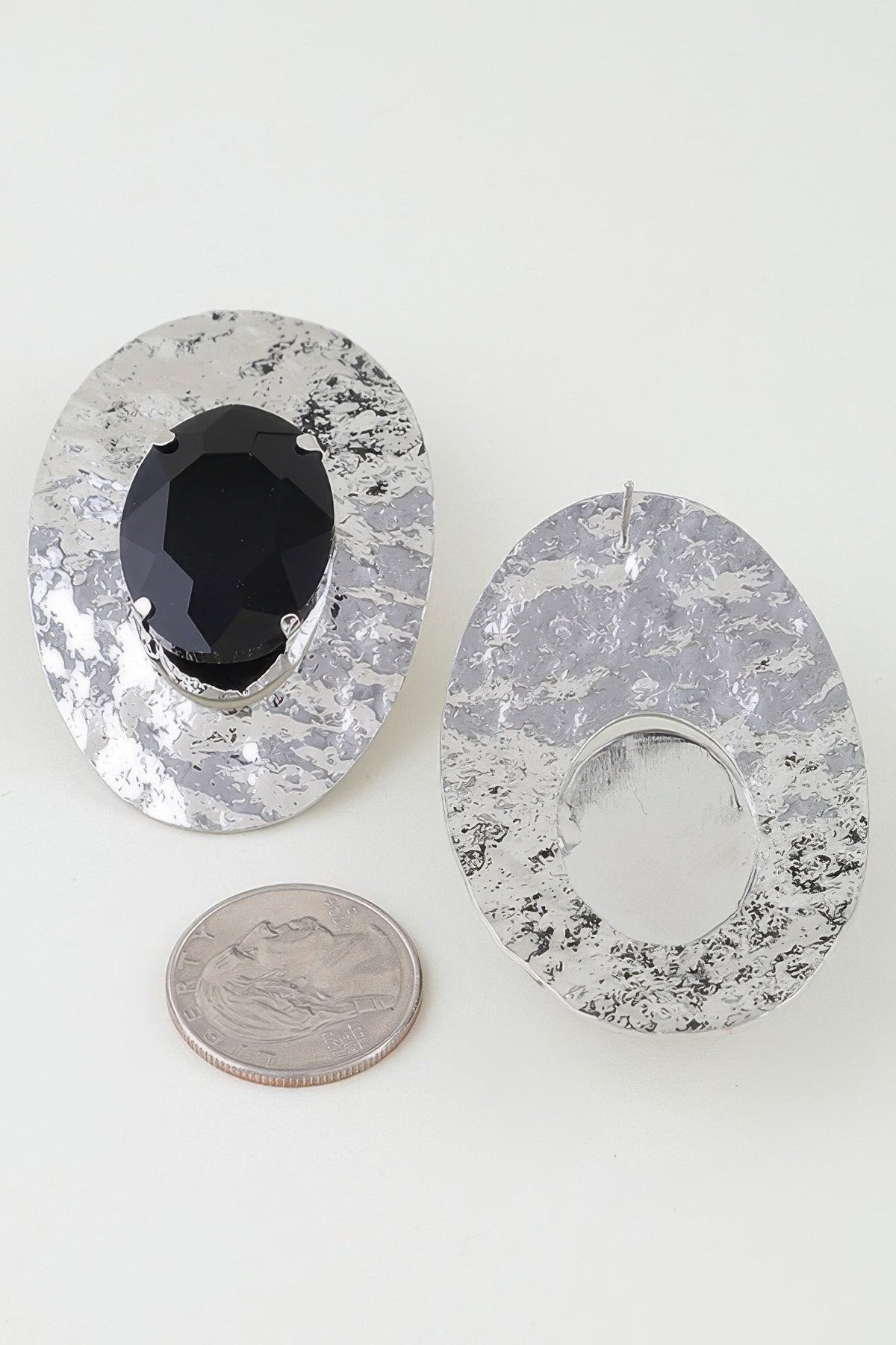 Women's Drop Earrings Hammered Rhinestone Disc BYMANYC ® New York TEXTURED SPARKLING CIRCLE DANGLE - New Collection