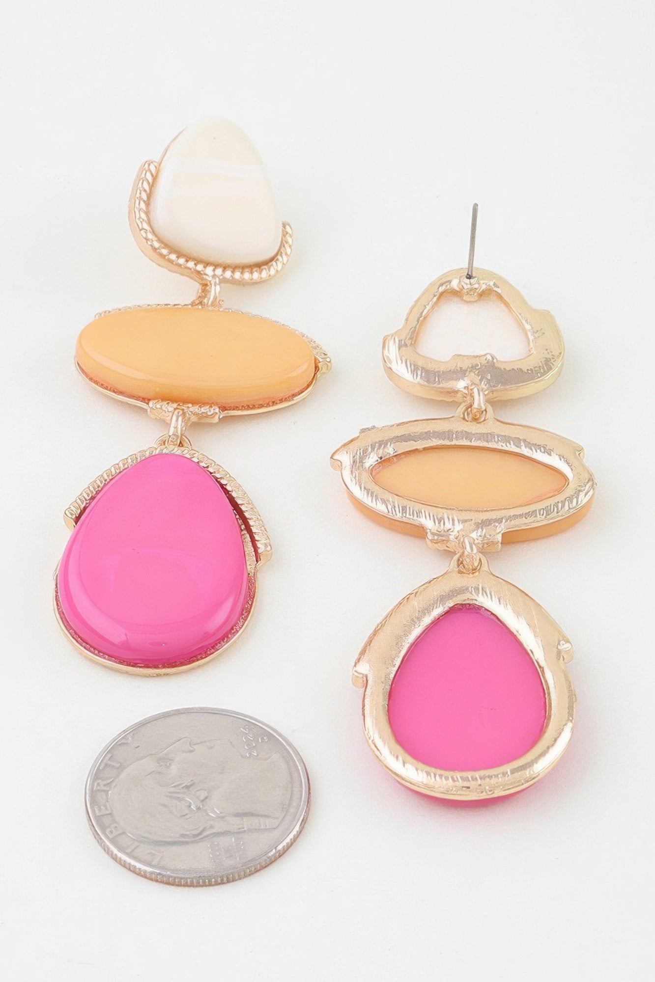 Retro Stone Triple Drop Earrings