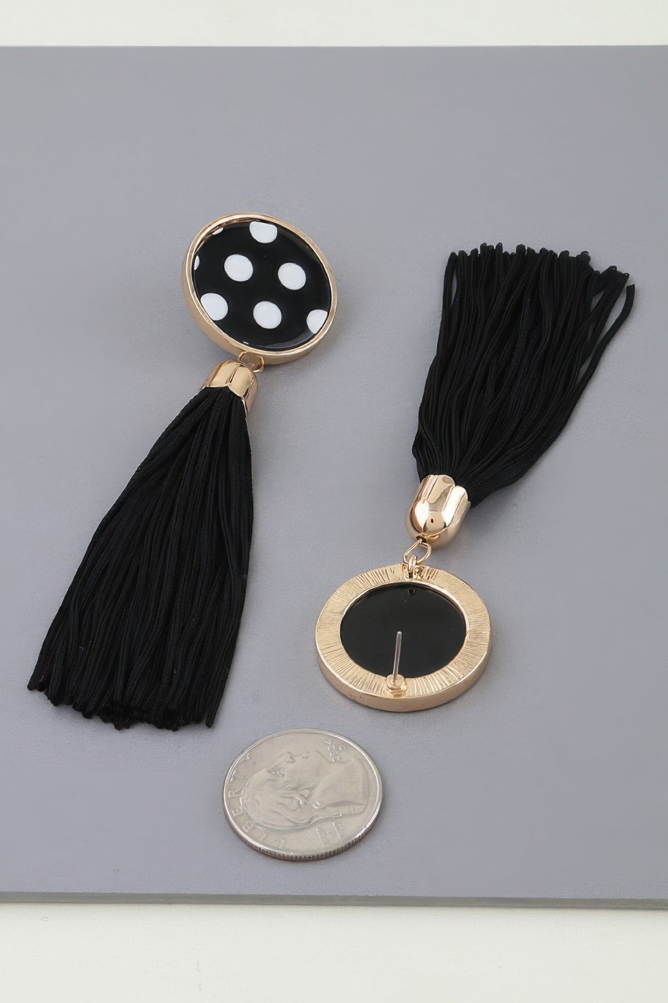 Polka Dot Tassel Drop Earrings
