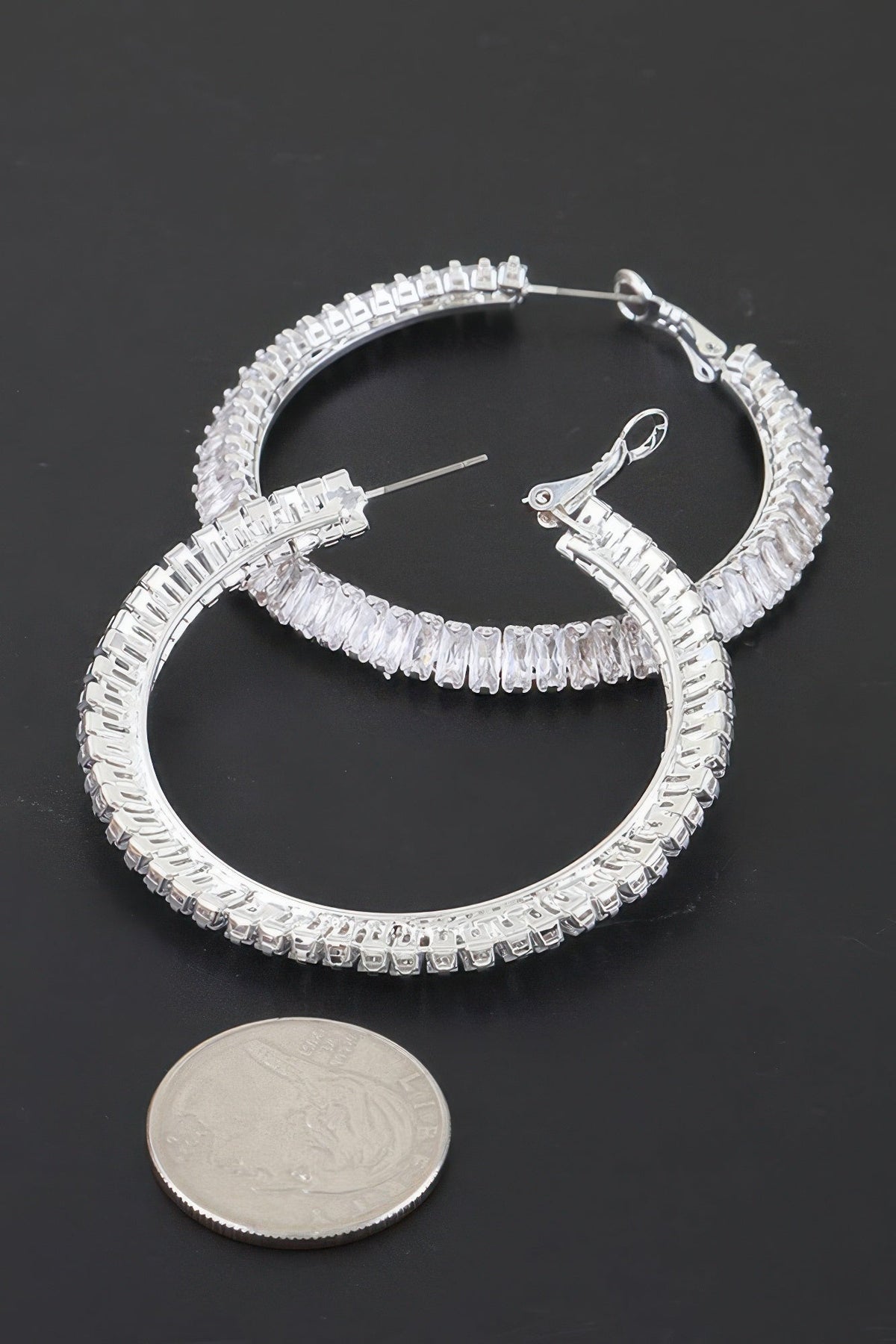 Cubic Zirconia Crystal Hoop Earrings