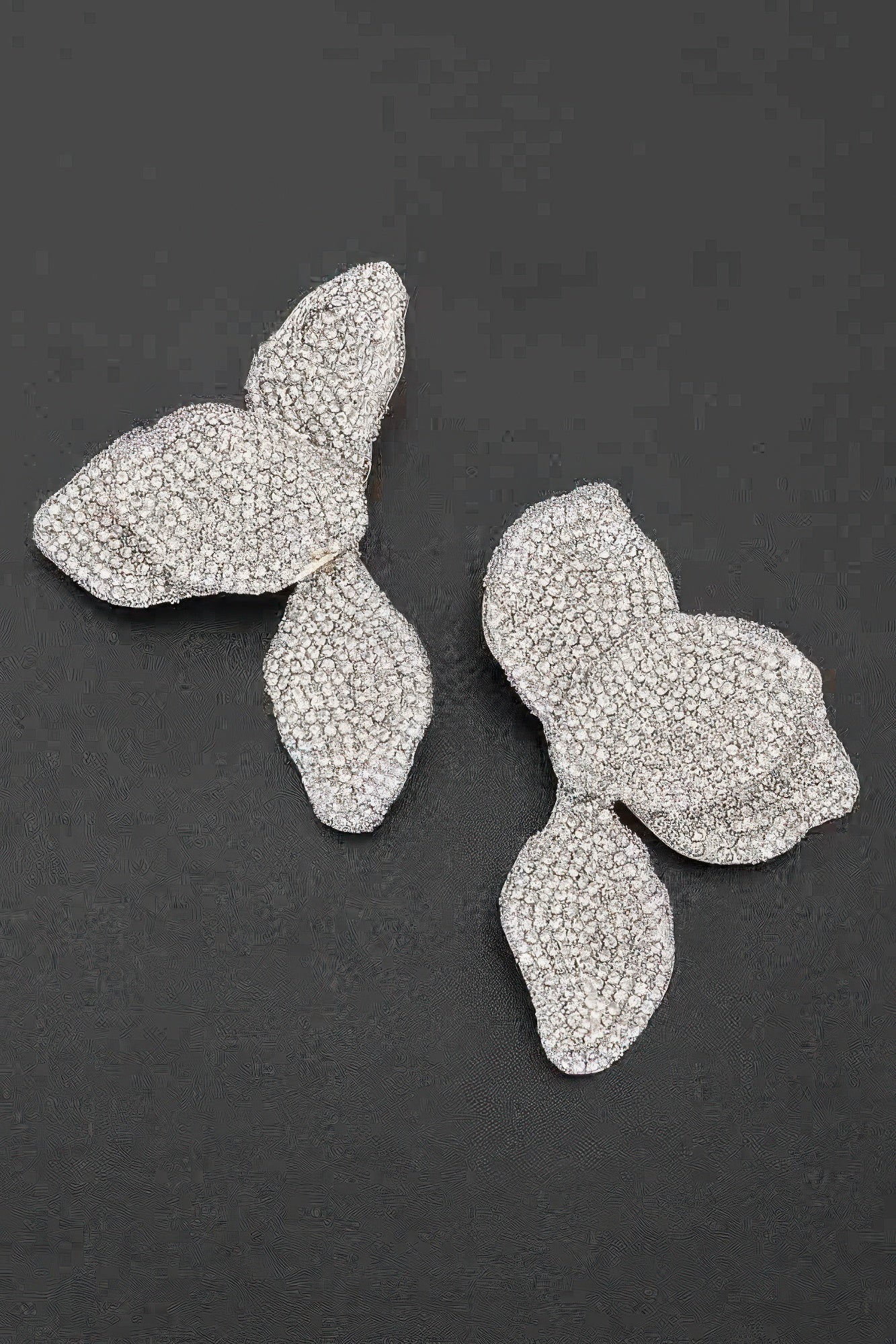 Rhinestone-encrusted Four-leaf Statement Earrings