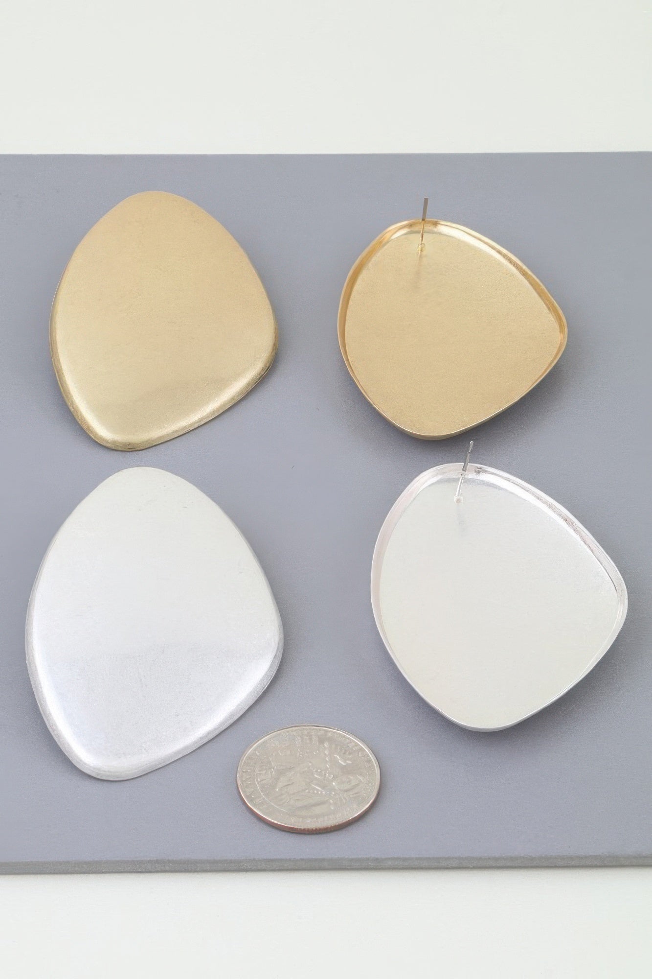 Polished Classic Plate Drop Earrings