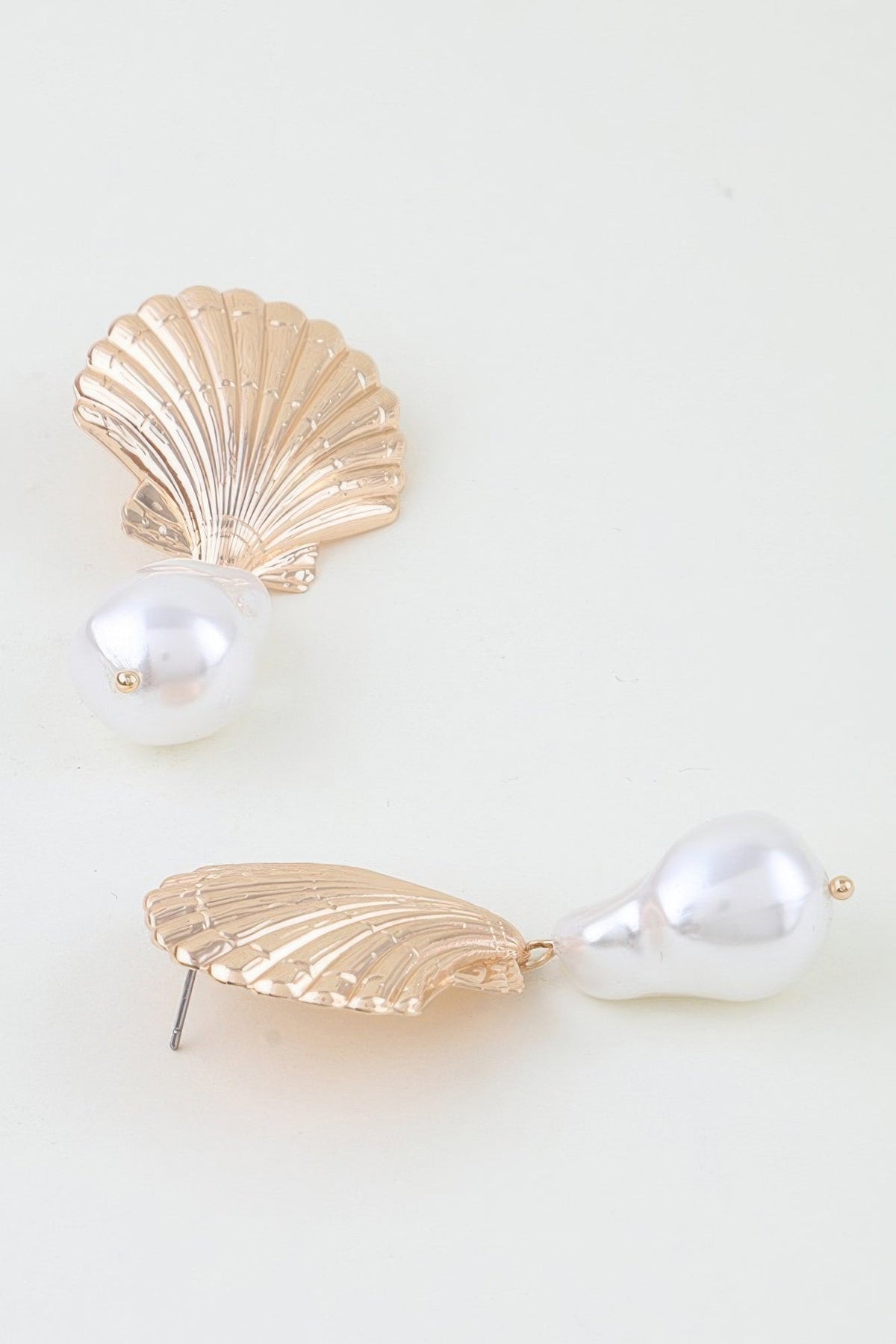 Multi Clam Pearl Drop Earrings