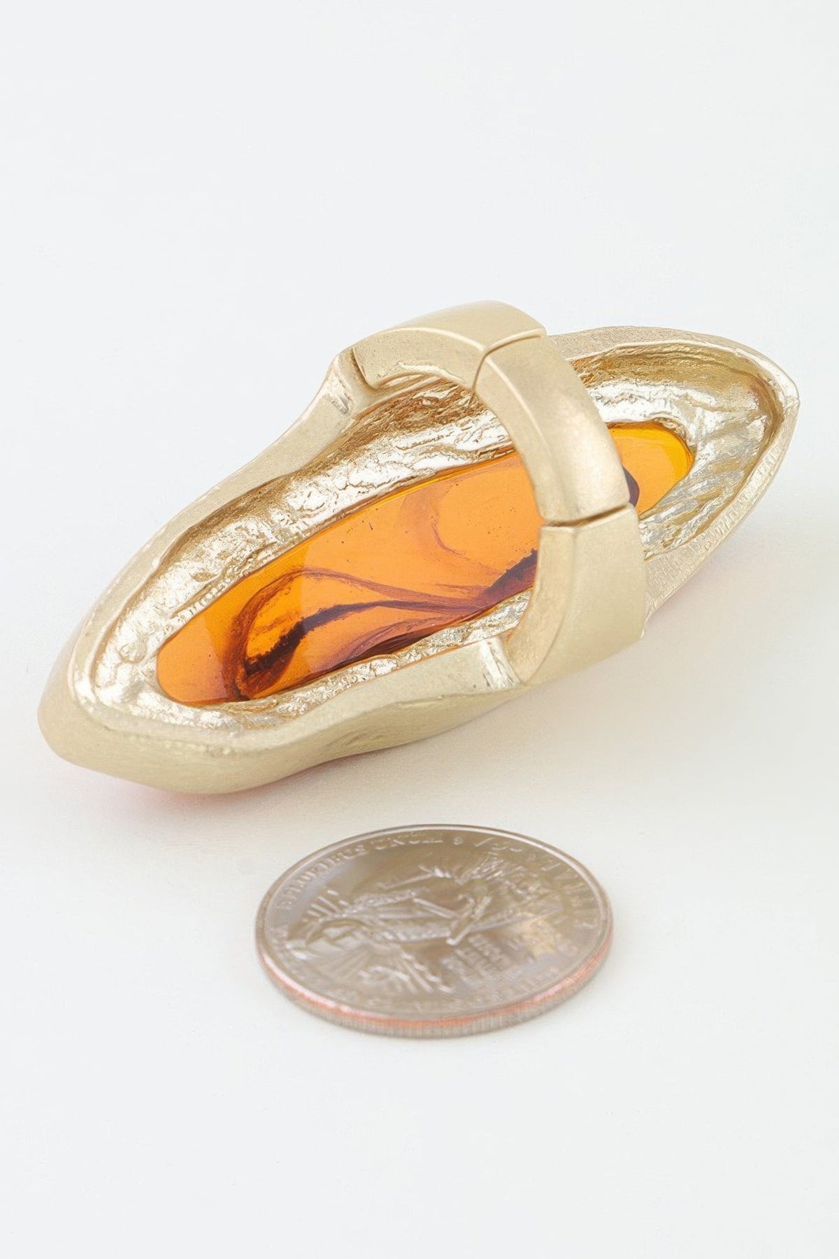 Polished Marble Oval Statement Ring