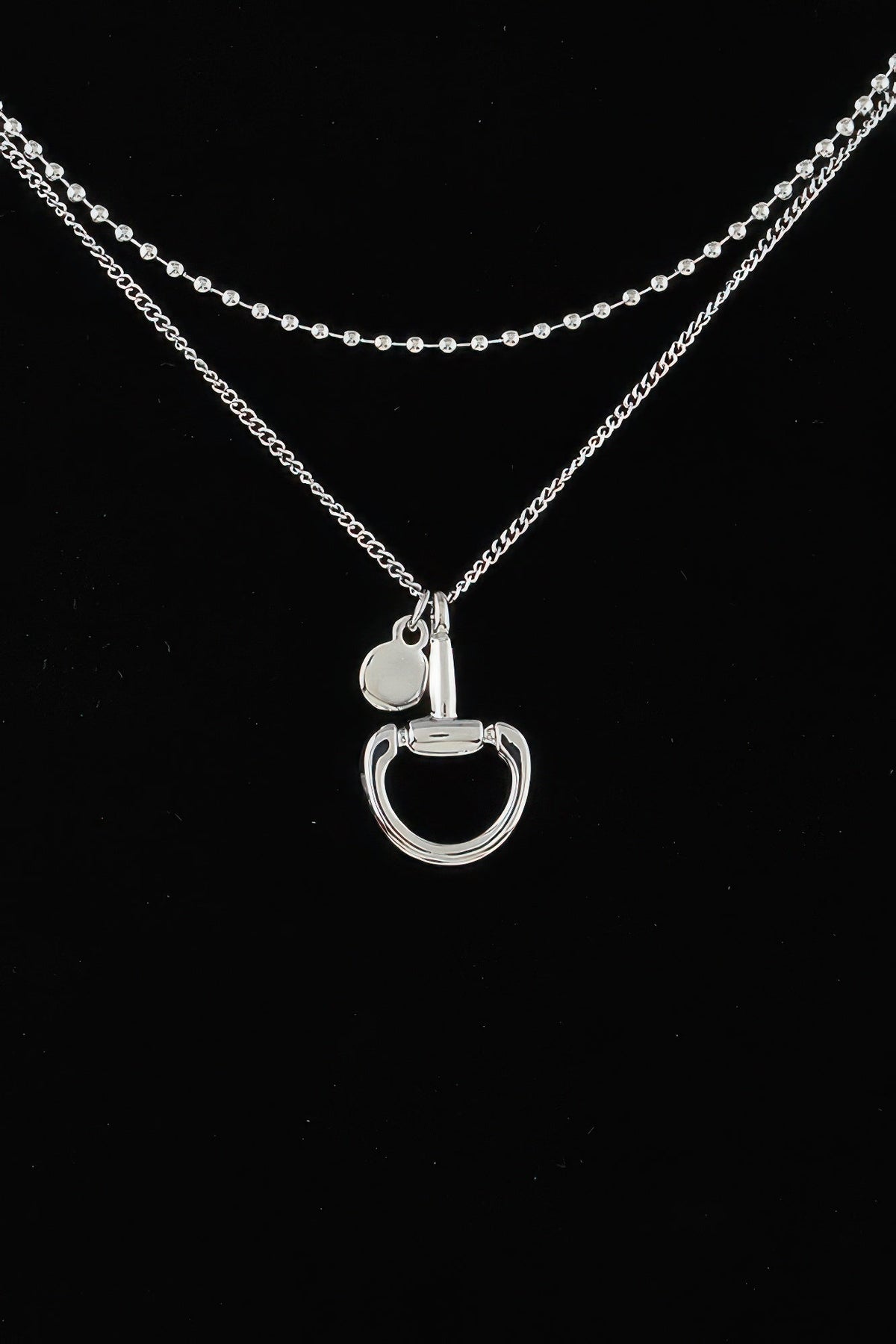 Double Equestrian Drop Beaded Necklace