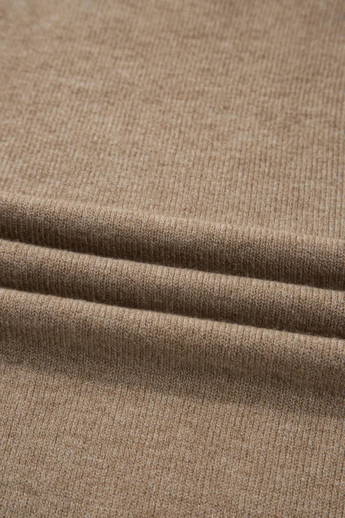 Solid Buttoned Bishop Long Sleeve Crew Neck Sweater