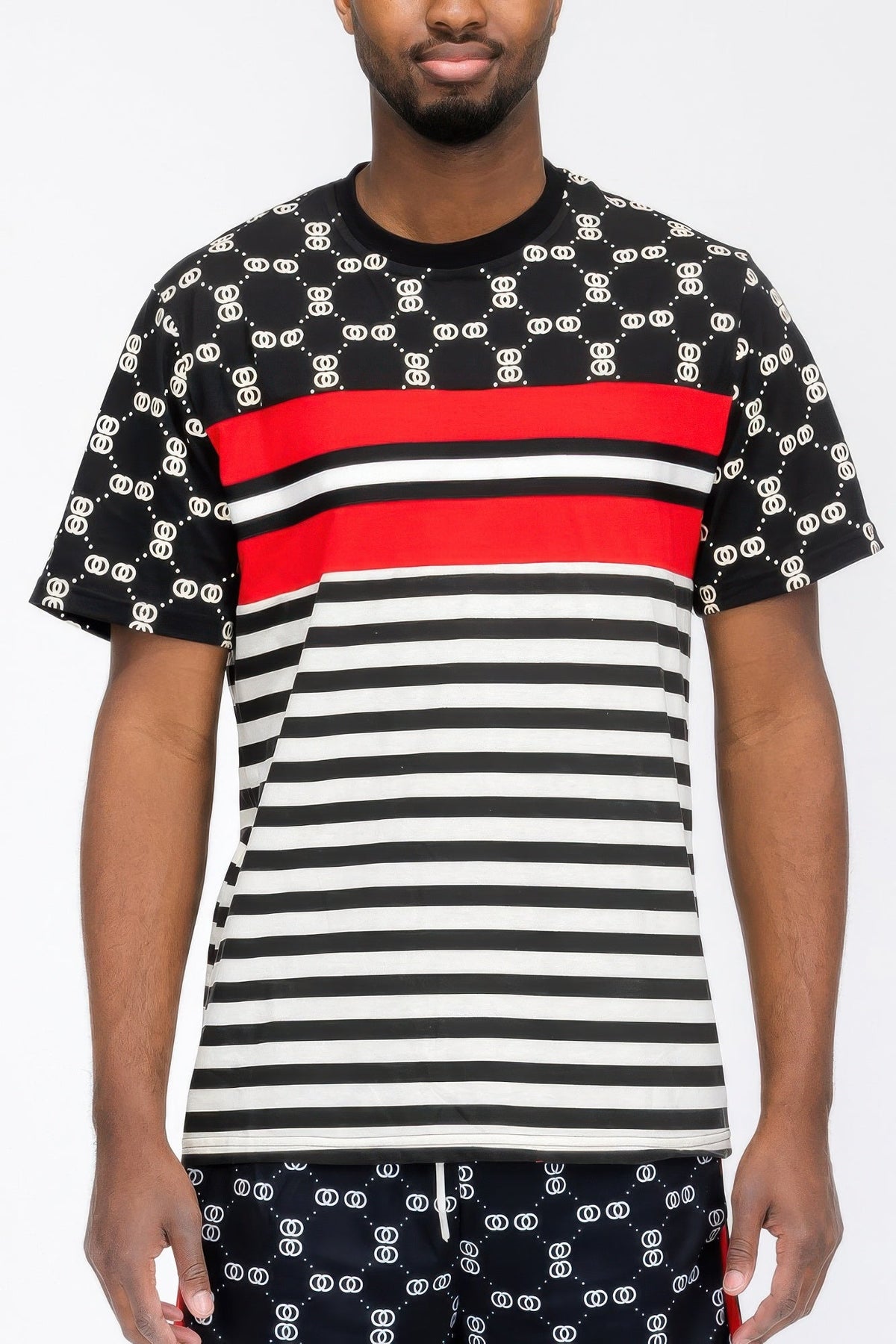 Chain Link Print Short Sleeve T-shirt