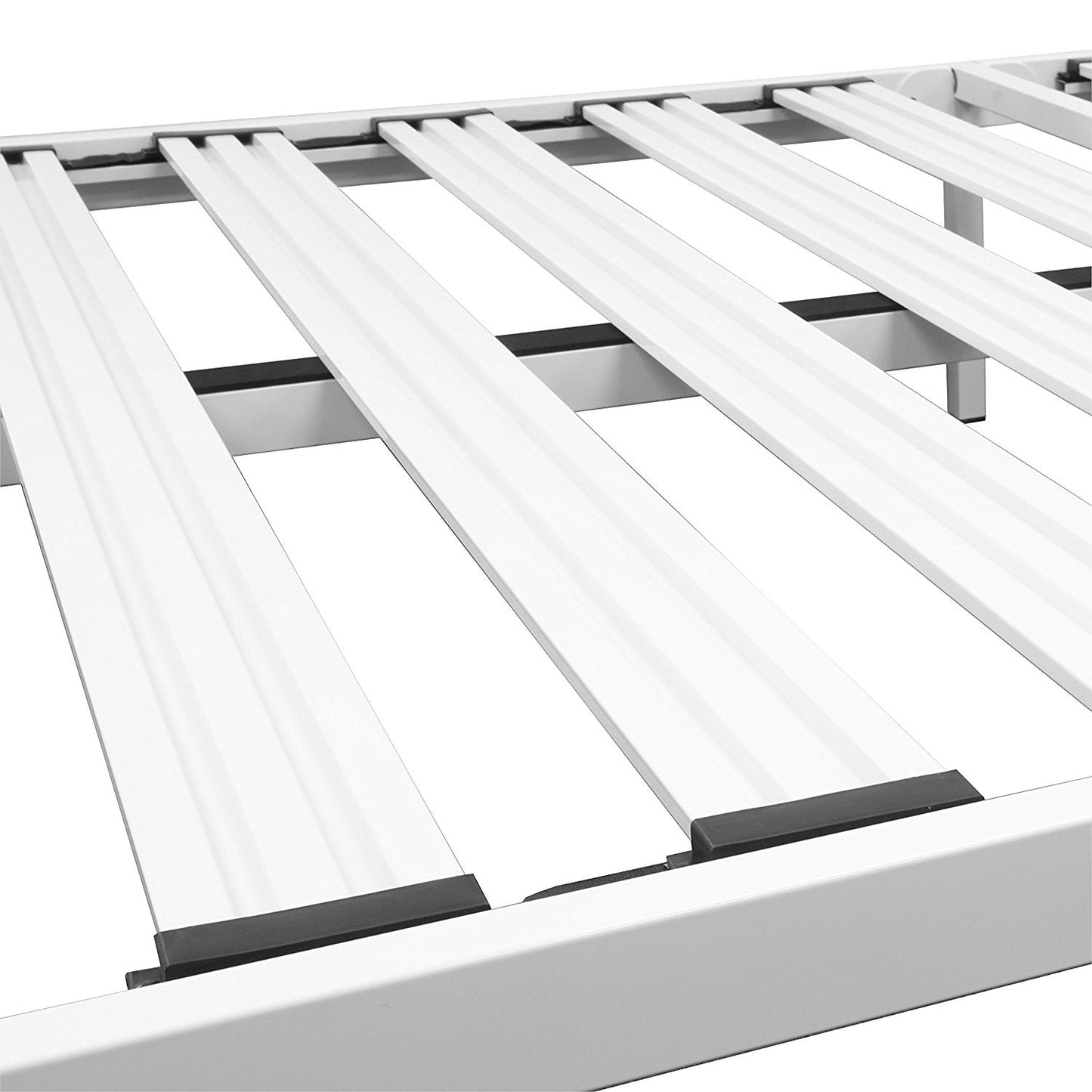 Base para Cama de Plataforma de Acero Reforzado Twin en Blanco