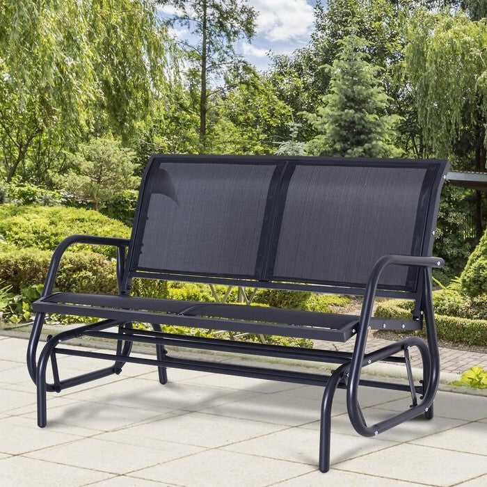 Columpio Deslizante de Malla para Patio Exterior de 2 Plazas Gris Oscuro