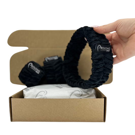 Lash Cleansing Headband and Wrist Towel Band Set
