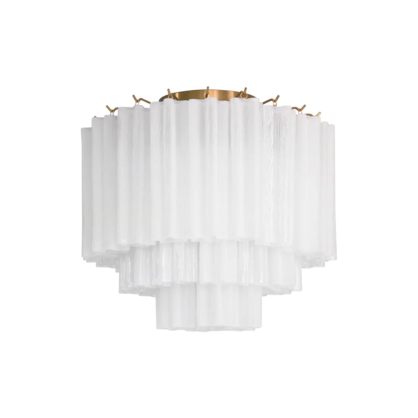 Lámpara de techo de tubo de cristal blanco de Murano