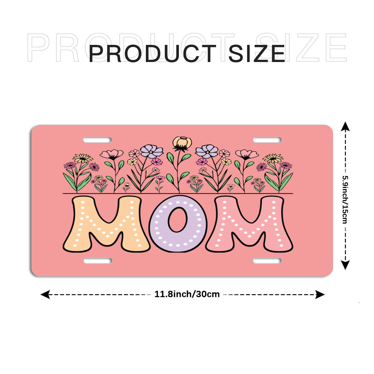 Mom with Flower Garden Aluminum Vanity License Plate Auto Accessory