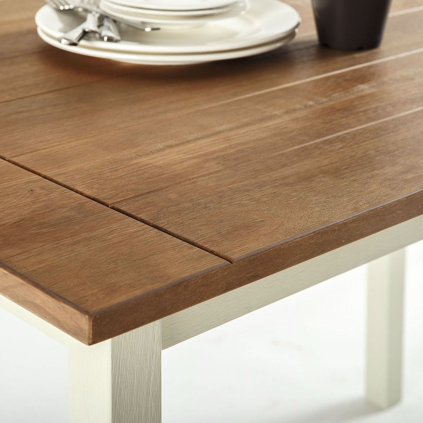 Mesa de comedor de madera de pino clásica de 45 x 28 pulgadas con patas blancas