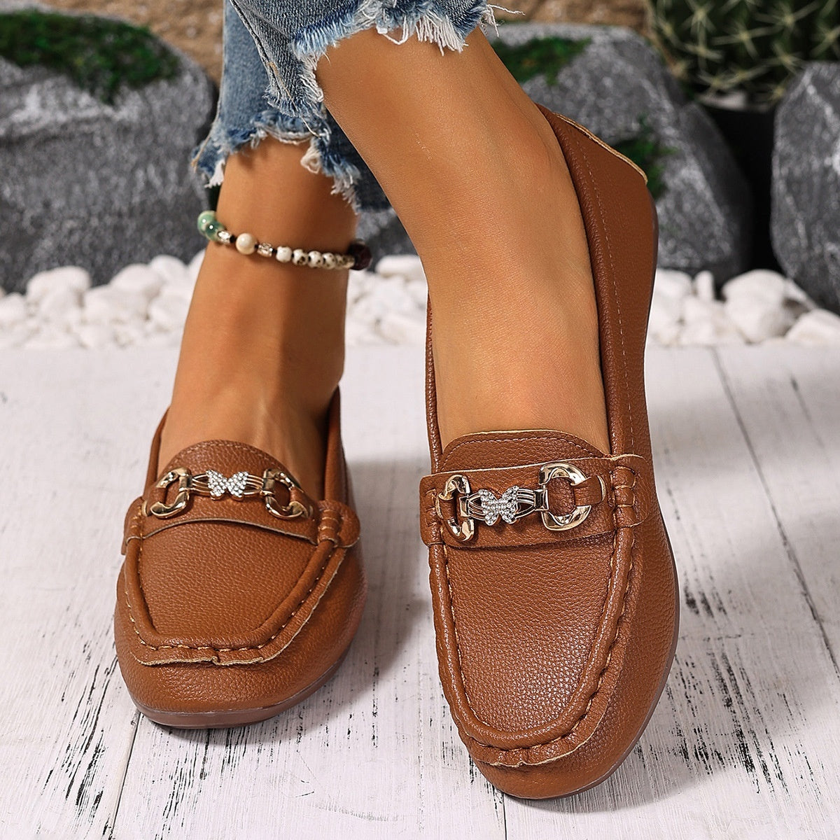 New Spring And Autumn Flat Bottom Slip-on Versatile Soft Bottom Comfortable Shallow Mouth Pumps
