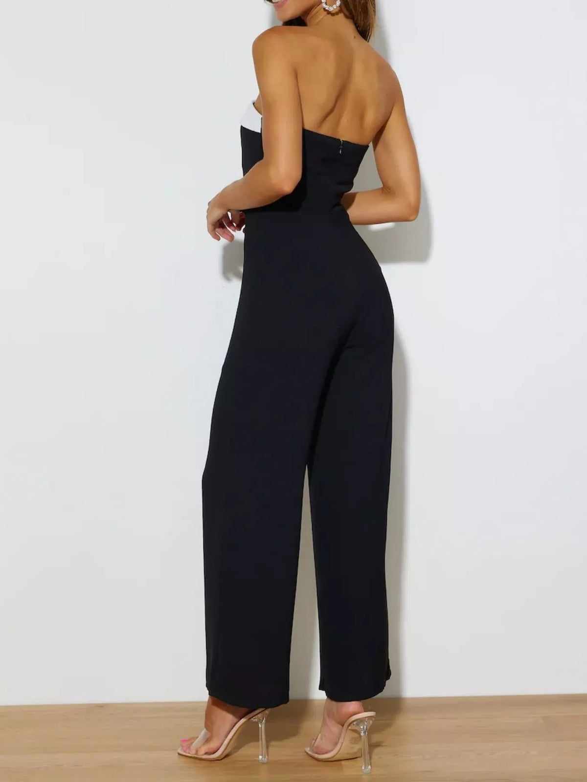 Contrast Tube Wide Leg Jumpsuit