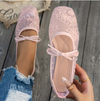 Women's Mesh Square-Toe Mary Jane Pumps