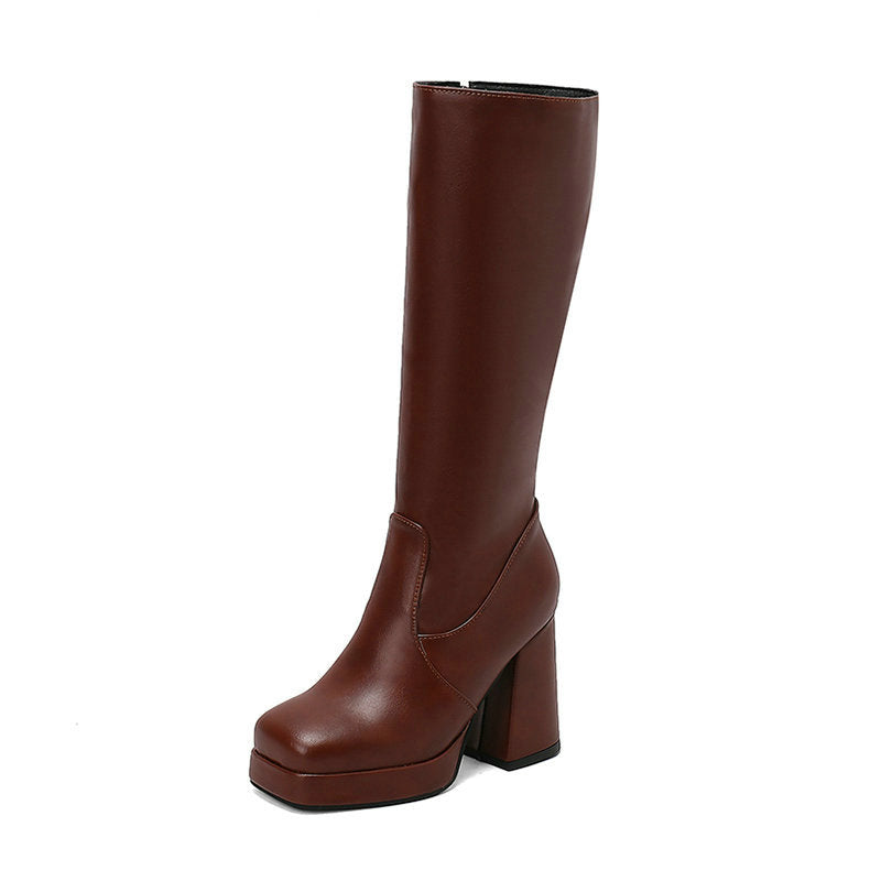 Waterproof Platform Chunky-heeled Ultra-high Womens Boots