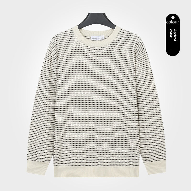 Mens Casual Round-neck Knit Sweater