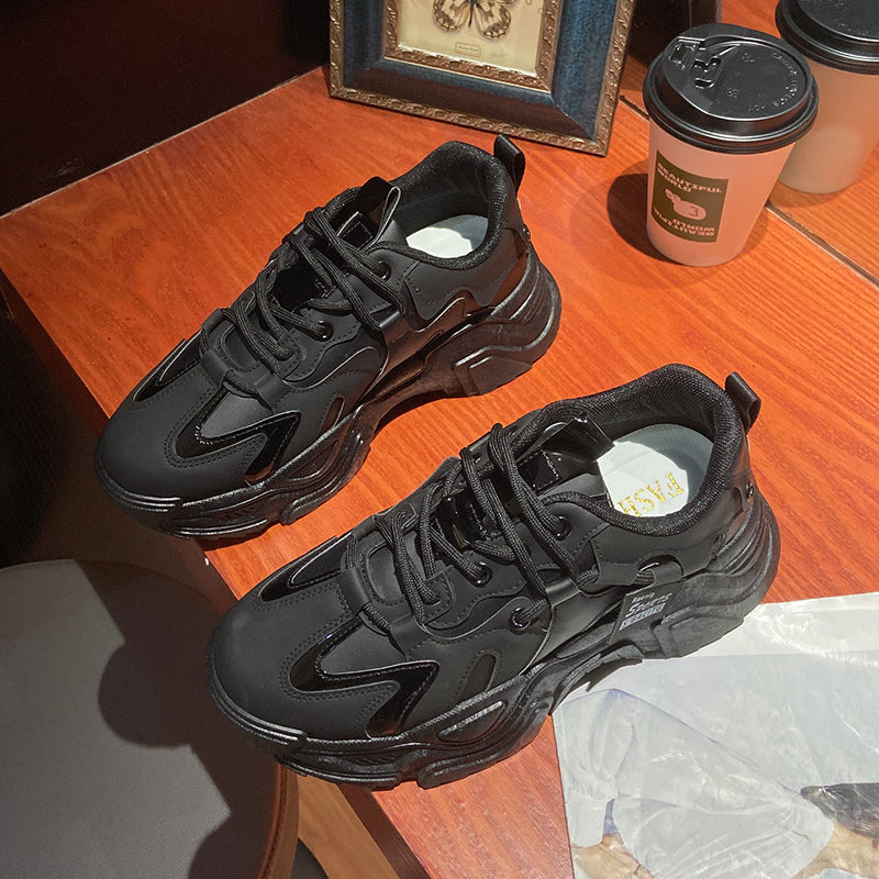 Thick-soled Lace-up Sports Sneakers