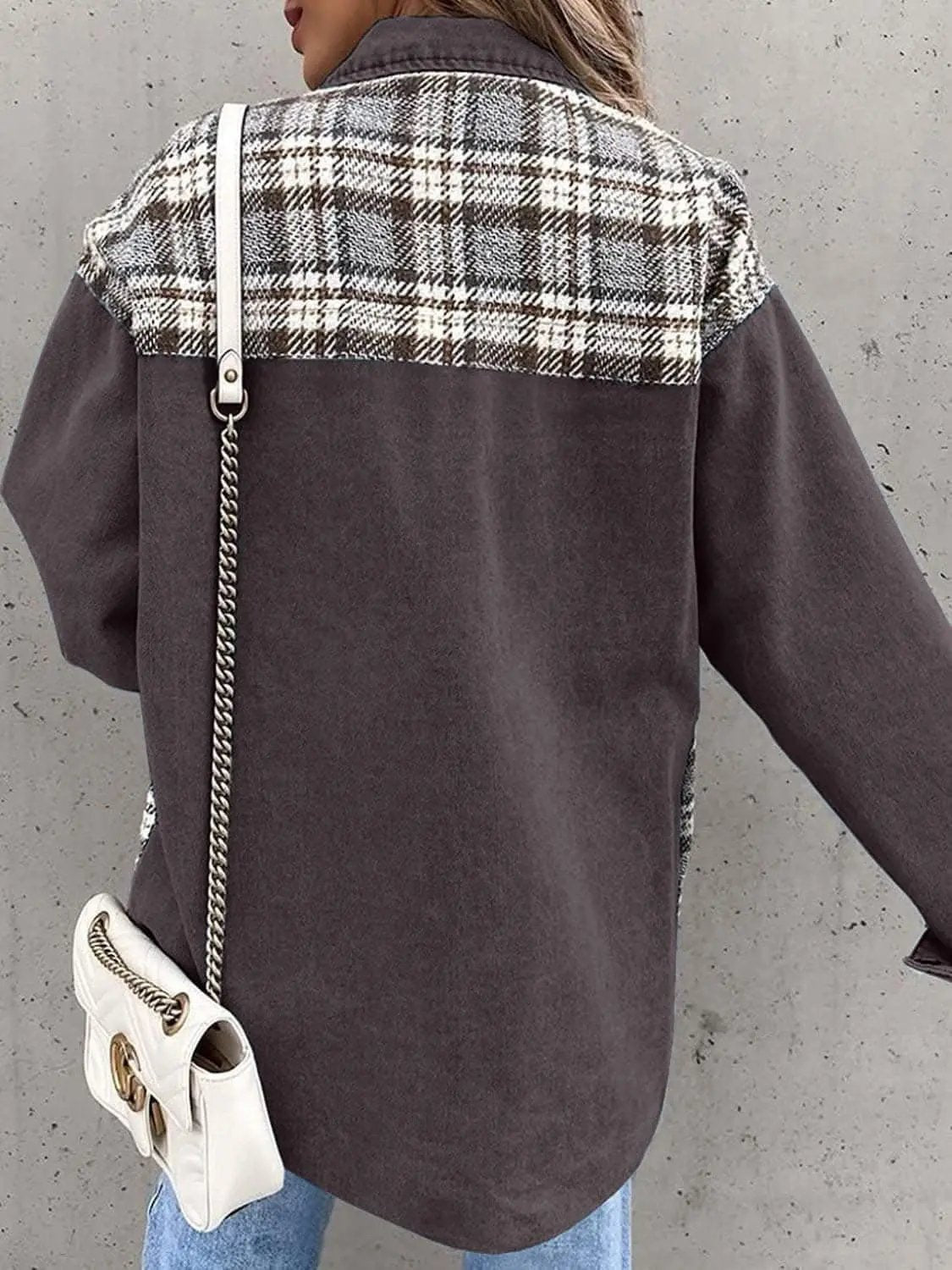 Trendsi Oversized Plaid Cotton Jacket — Casual Shacket Style