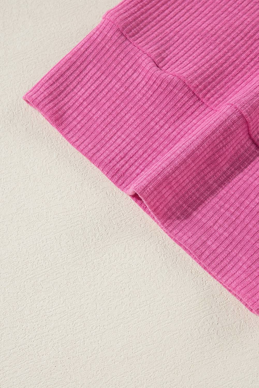 Love Salve Women's Oversize Top Colorblock 3/4 Sleeve — Pink