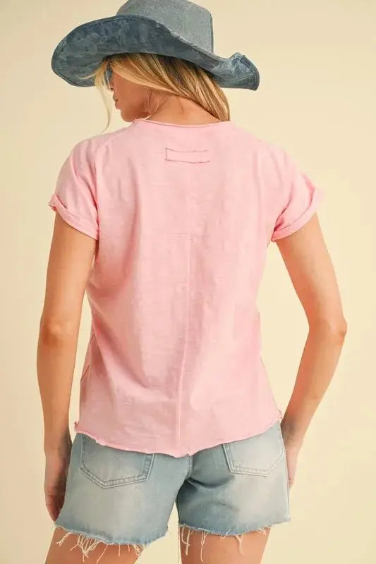 Women's T-Shirt T-Shirt - Lettuce Edge Round Neck Short Sleeve - Women's